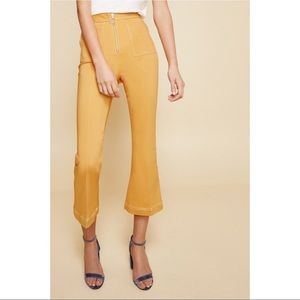 C/MEO mustard kick flare pants size large
